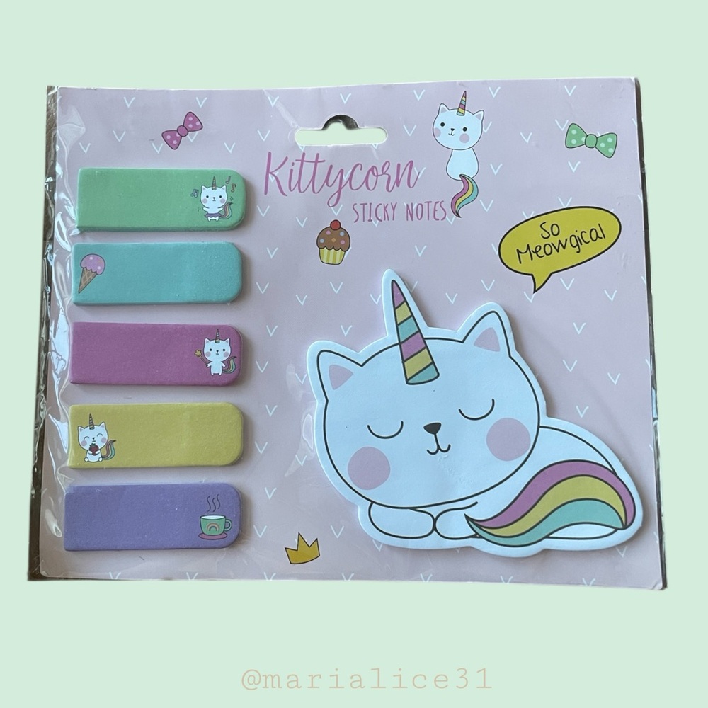 Kittycorn Sticky Notes (150) + Notebook (120 sheets) NWT - Picture 3 of 11